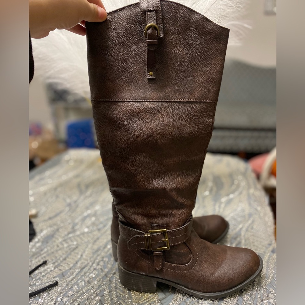 Rampage Dark Brown Over the Knee Boots
